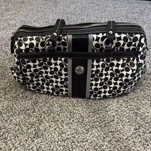 Coach Black and White Chelsea heritage signature satchel - F15132